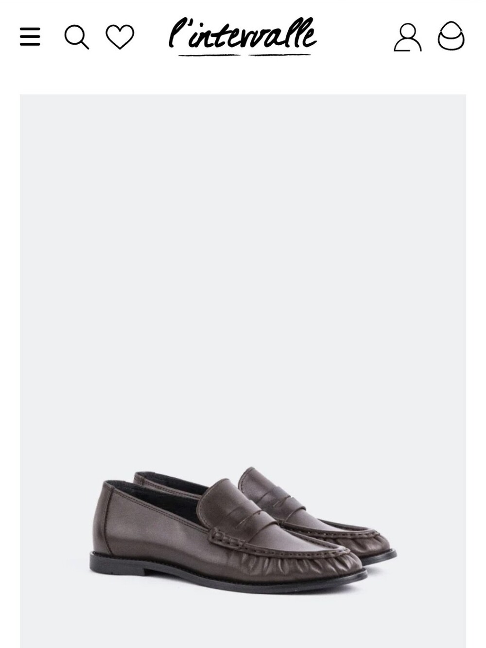 BNIB L'INTERVALLE Brown Leather Gabry Penny Loafers Size 36/6